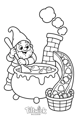 Candy factory coloring page