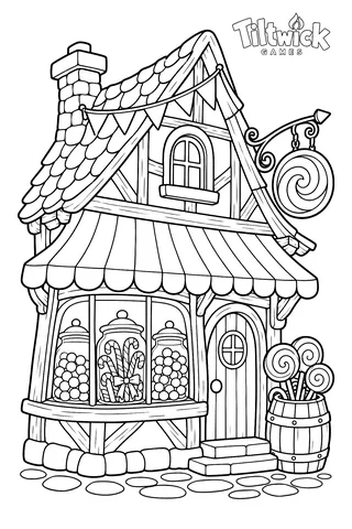Candy shop coloring page