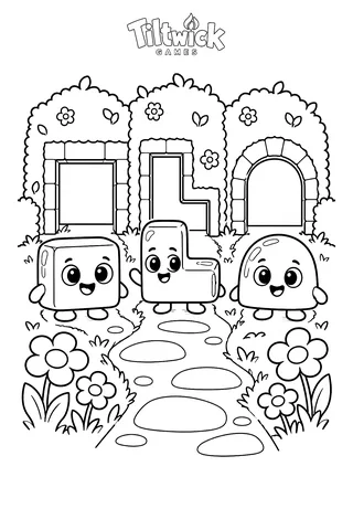 Jelly blocks at the gates coloring page