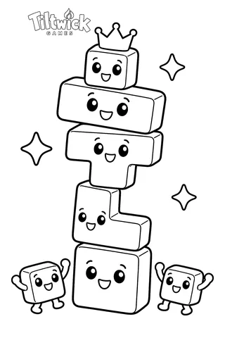 Jelly block tower coloring page