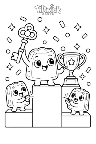 Jelly block winner coloring page