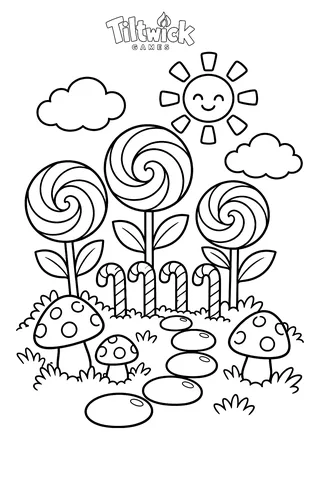 Lollipop garden coloring page