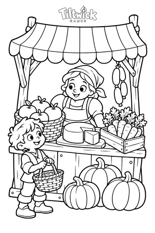 Market day coloring page