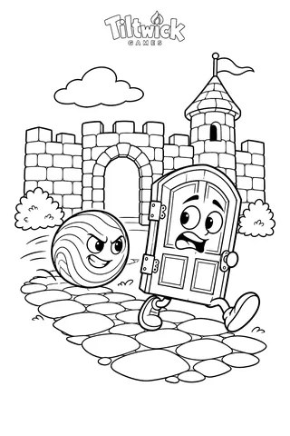 The door that runs away coloring page